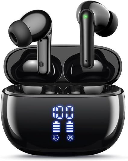 1 Wireless Bluetooth Earbuds with Digital Display Charging Case