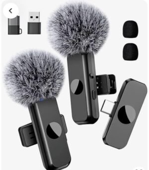 Wireless Lavalier Microphone Set with Charging Case