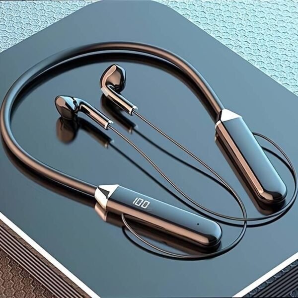 7 Wireless Neckband Bluetooth Earphones with Digital Battery Display