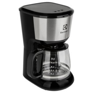 Electrolux Drip Coffee Maker with Glass Carafe – Black & Silver